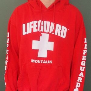 Red Montauk Lifeguard Sweatshirt